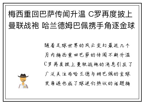 梅西重回巴萨传闻升温 C罗再度披上曼联战袍 哈兰德姆巴佩携手角逐金球奖